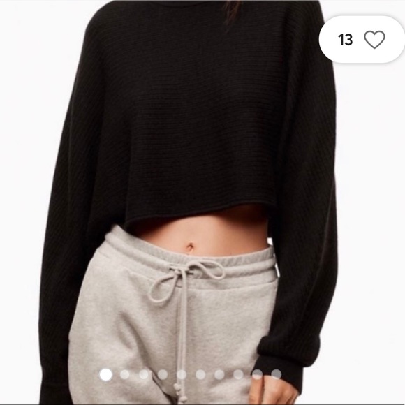 Aritzia Wilfred Free Lolan Cropped Black Sweater - Picture 5 of 8